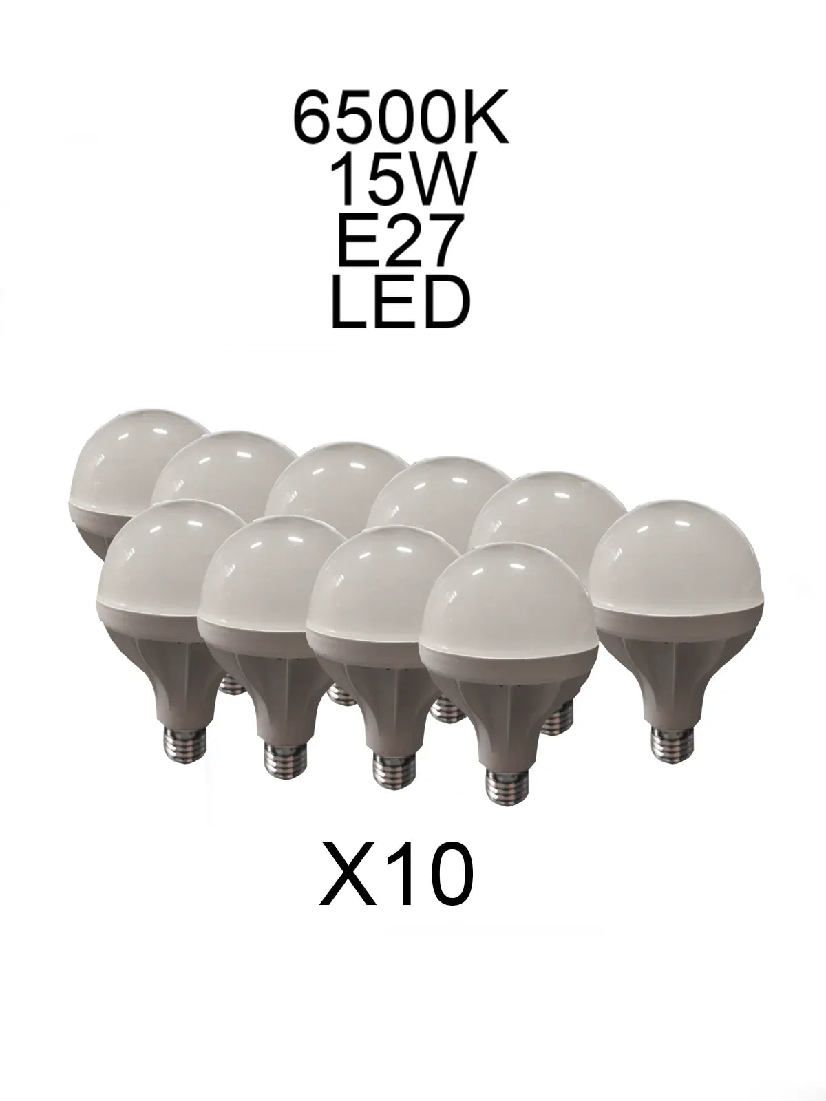 Kit 10 Lampadine LED 15W 6500K E27 - Alta Efficienza Energetica, Lunga Durata, SKU: [Inserisci SKU]