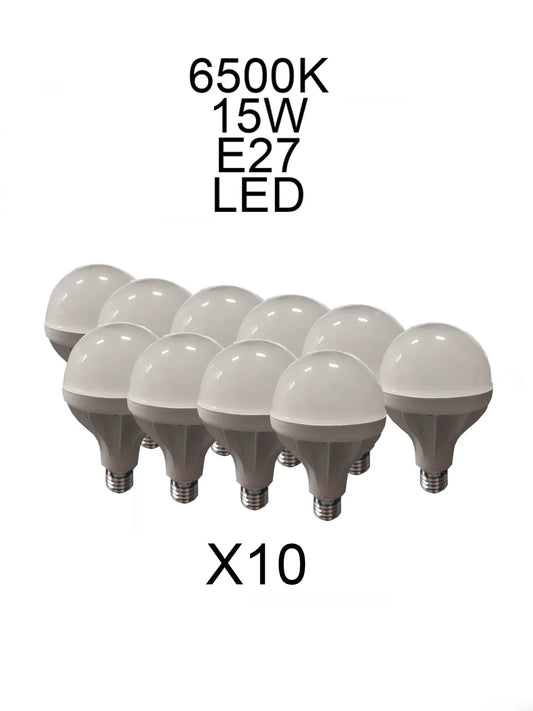 Kit 10 Lampadine LED 15W 6500K E27 - Alta Efficienza Energetica, Lunga Durata, SKU: [Inserisci SKU]