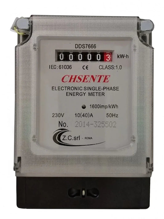 Contatore Di Energia Elettrica Monofase Z.C. 230V DDS7666 - 5+1 Cifre, Classe Di Precisione 1, IP51