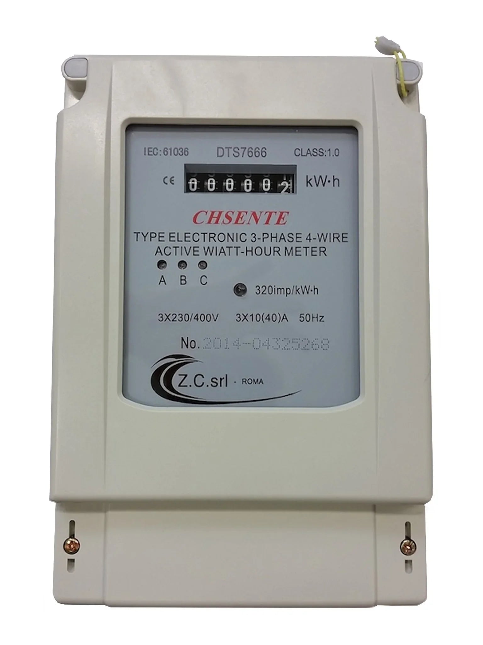 Contatore Energia Elettrica Trifase Statico Z.C. DTS7666 - 230V, 5+1 Cifre, Alta Precisione e Durabilità