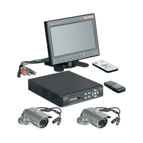 Kit DVR 4 In 1 con Monitor LCD da 7" + 2 Telecamere IR per Videosorveglianza - BTICINO Art. 391862