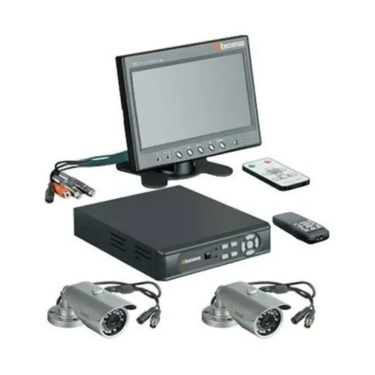 Kit DVR 4 In 1 con Monitor LCD da 7" + 2 Telecamere IR per Videosorveglianza - BTICINO Art. 391862