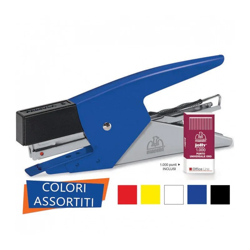 Cucitrice A Pinza Primula 6 RM+1000 Punti Jolly Oro - Metallo, Ergonomica, Antiblocco, 12 Fogli