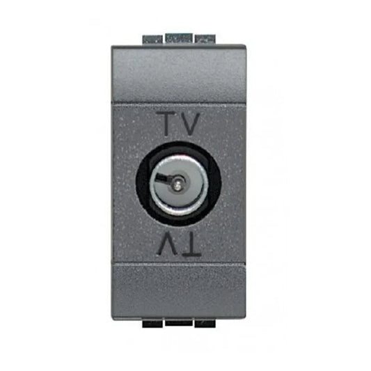 Presa TV BTicino Living International L4202P - Passante Maschio 1 Modulo, Facile Installazione, Compatta e Elegante