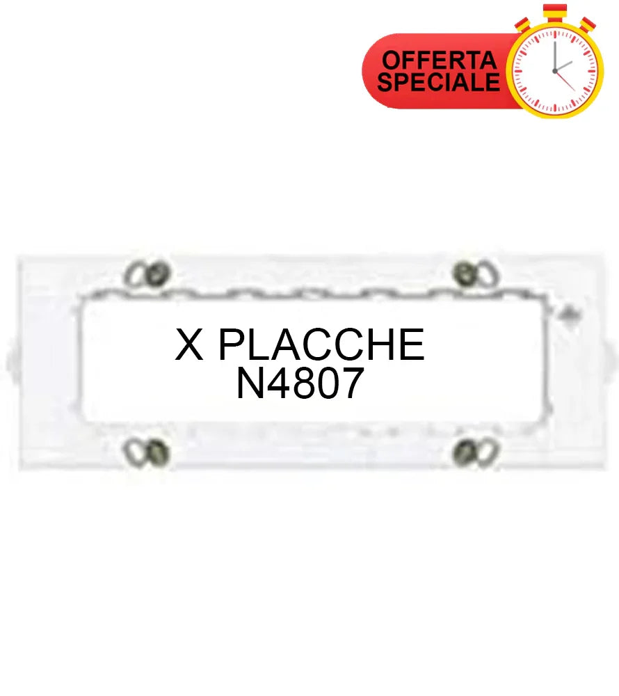 Supporto BTicino N4707 per 7 Moduli - Compatibile con Placche Living International, Facile Fissaggio