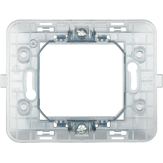 Bticino Matix supporto 2 moduli 500SM2A, 70mm height, 93mm width, compatible with art. 500 and 502E plates.