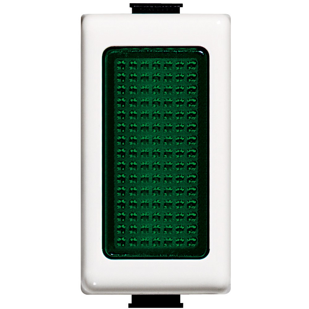 Bticino Matix portalampada vetro verde AM5060V per lampade 24V, diffusore verde, potenza 3W, colore bianco.