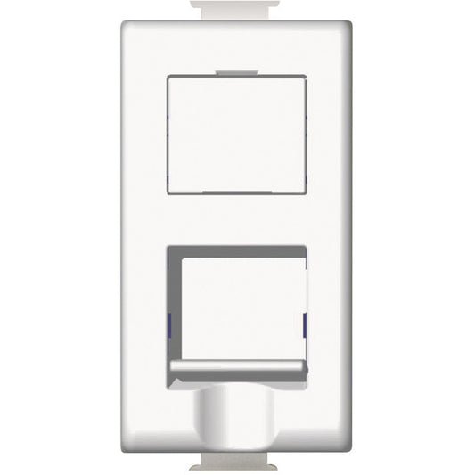 RJ45 categoria 5E UTP connector with dust cover from Matix for civil series, ideal for networking solutions.