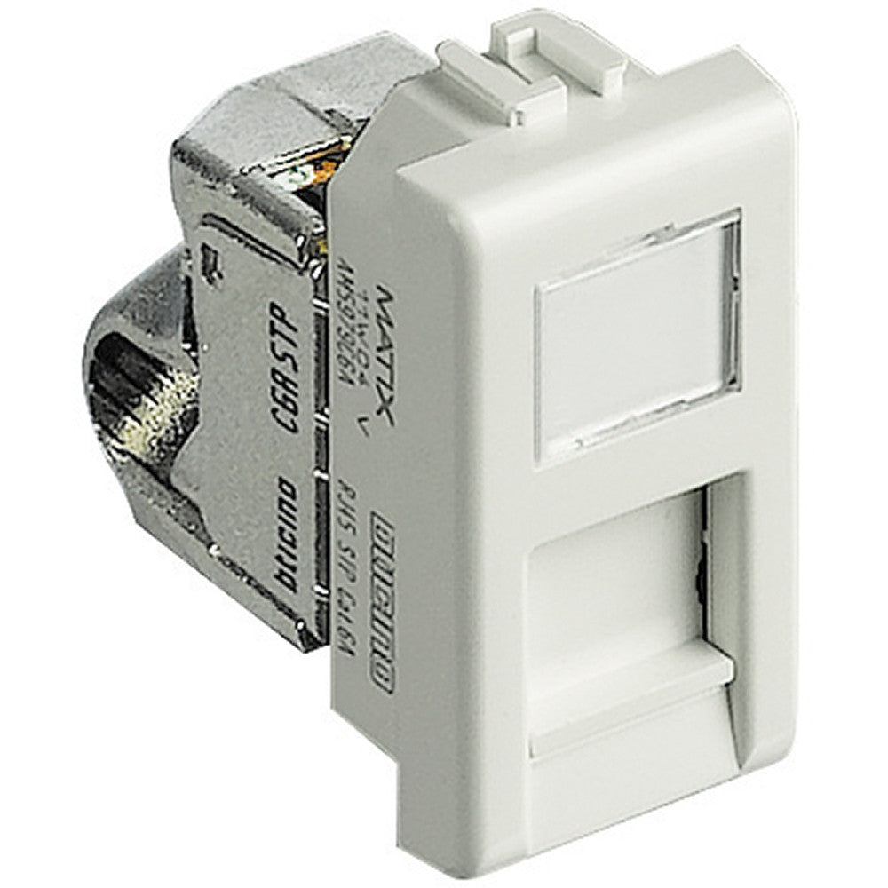 RJ45 categoria 6A STP connettore Matix con targhetta identificativa e portello antipolvere - BTicino