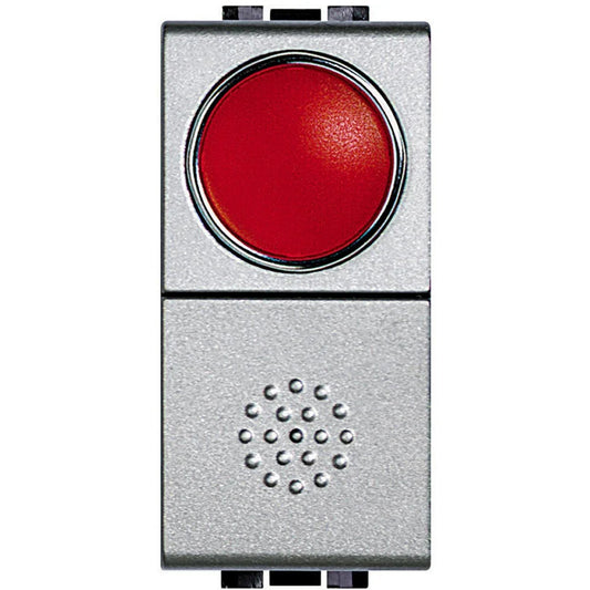 BTicino Living Light Pulsante NT4038R con Portalampada Rosso, 250Vac, 10A, Design Moderno