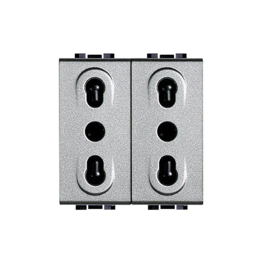 Presa Duplex Bipasso 2P+T 10/16A 250 Vac - BTicino NT4180/2, Sicurezza e Design Compatto