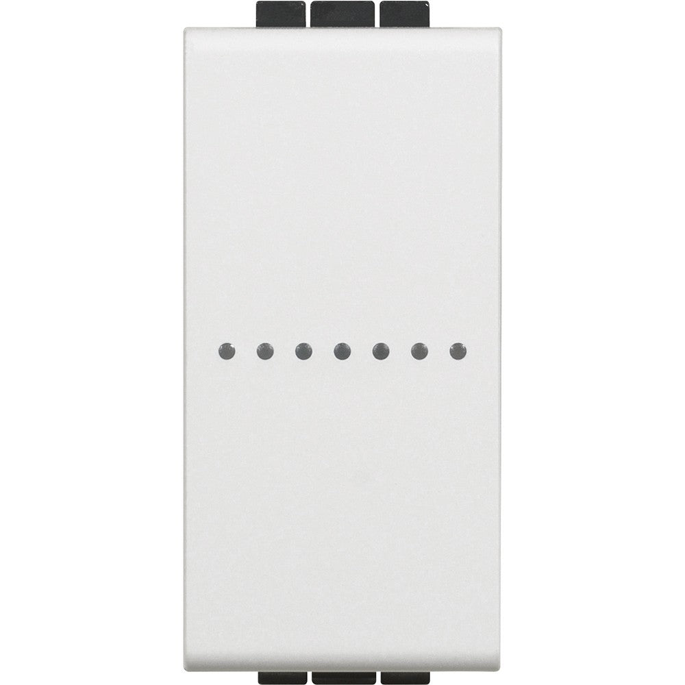 Deviatore Connesso Bticino Living Light bianco, controlla luci da remoto, compatibile con carichi fino a 250W.