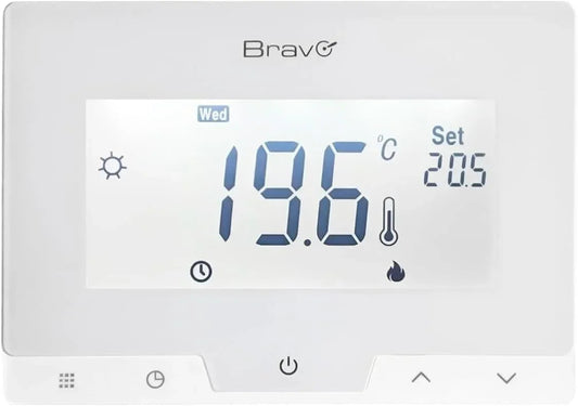 Bravo Cronotermostato Digitale Glam BRAVO-93003110 - Programmazione Automatica/Manuale, Display 3,78"