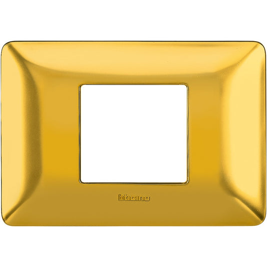 Placca Bticino Matix oro satinato 2 moduli centrati in tecnopolimero - misura 84mm x 120mm