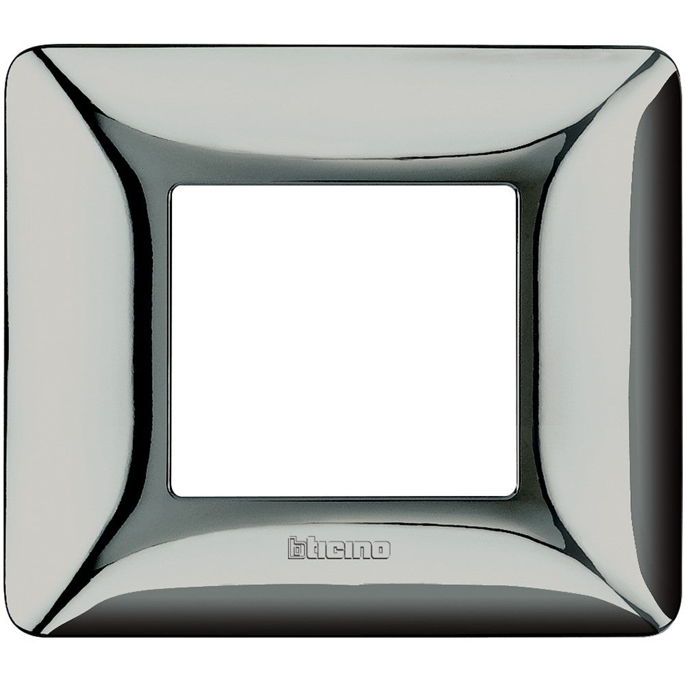 Placca Bticino Matix 2 moduli cromo lucido AM4802GCR - Tecnopolimero - Dimensioni 84mm x 96.2mm - Design elegante