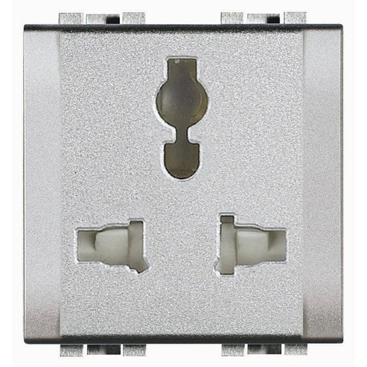 BTicino NT4139 - Presa Elettrica Multistandard 5/6/10/13 A 127/250 Vac, 2 Moduli, Sicurezza E Design Elegante