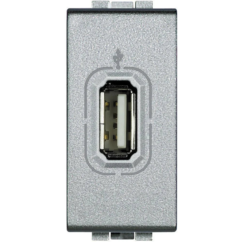 Bticino Livinglight Connettore Dati USB NT4285 - Modulo Singolo Grigio Antracite, Design Elegante e Funzionalità Ideale