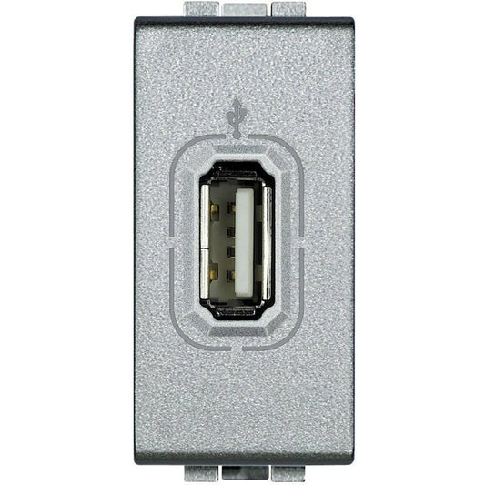 Bticino Livinglight Connettore Dati USB NT4285 - Modulo Singolo Grigio Antracite, Design Elegante e Funzionalità Ideale