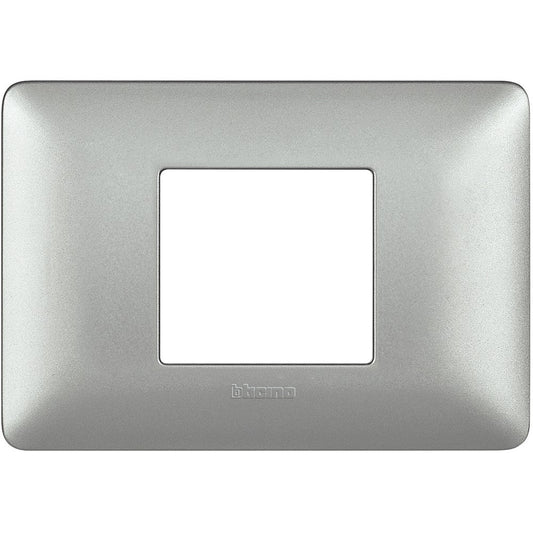 BTicino Matix 2 moduli centrati silver placca AM4819MSL, tecnopolimer, misura 84mm x 120mm.