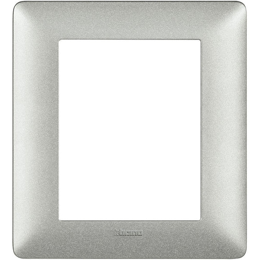 Placca BTicino Matix 3+3 moduli bianco calce AM4826TBC in tecnopolimero, dimensioni 132mm x 120mm.