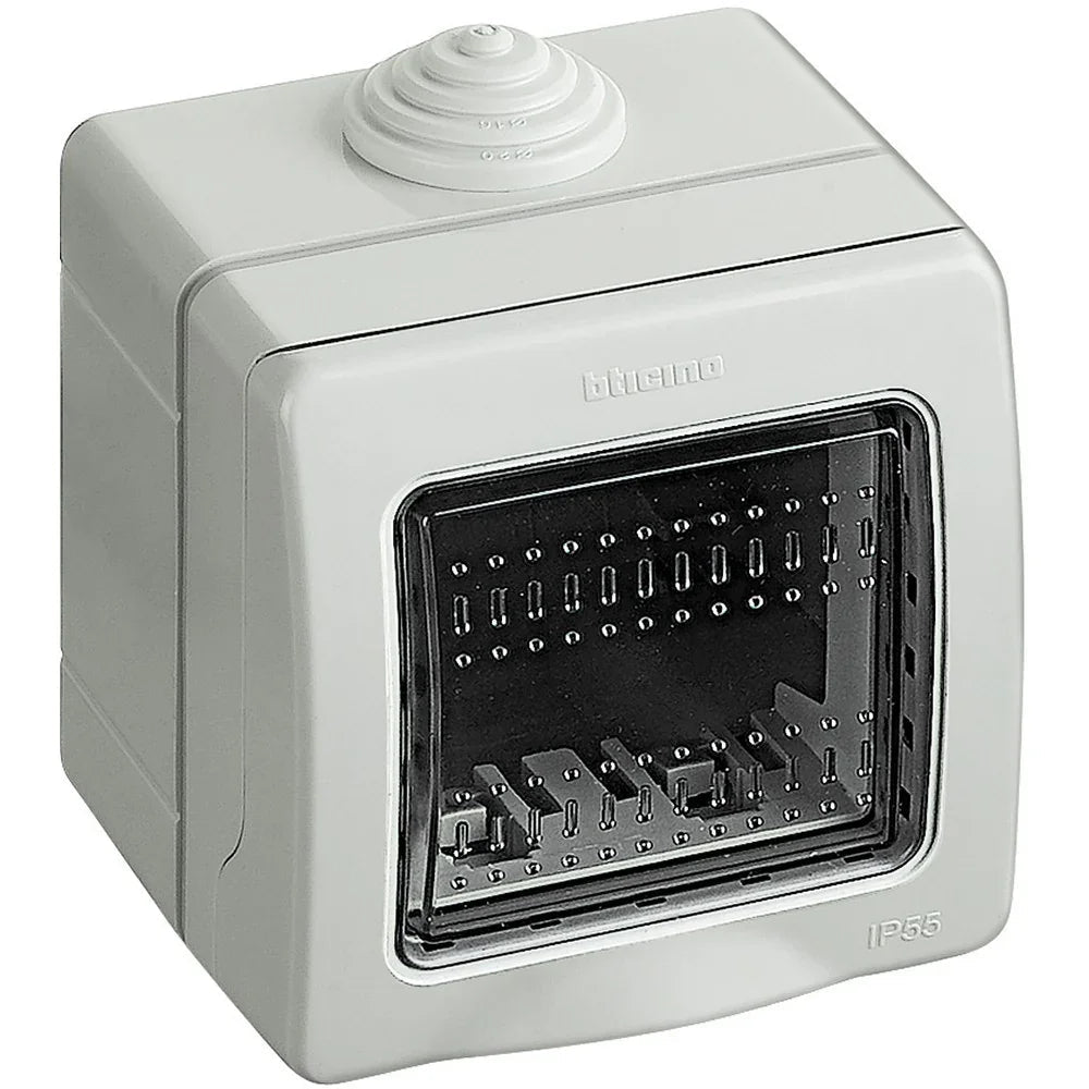 BTicino Idrobox Custodia IP55 2 Moduli 25502 - Protezione Elettrica Resistente a Polvere e Acqua