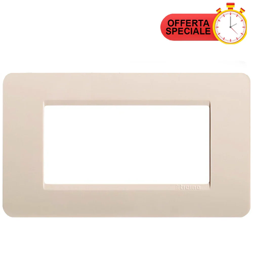 BTicino Matix Placca 4 Posti Corda AM4804CD - Design Moderno, Facile Installazione e Versatilità