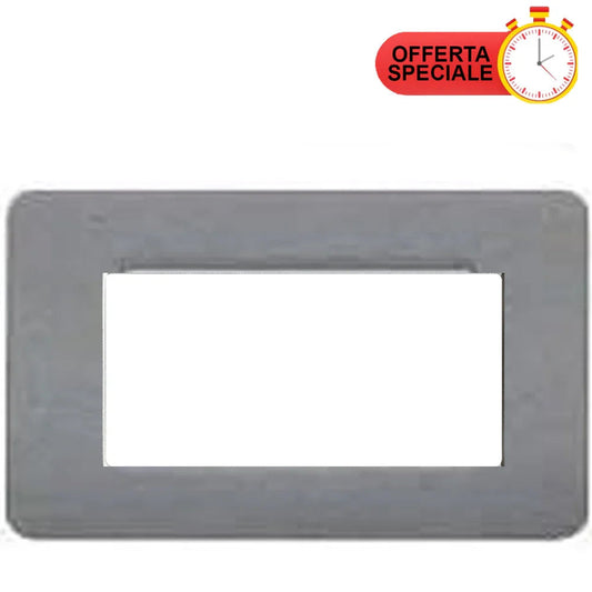 Placca 4 Moduli Bticino Matix Color Grigio Pietra Opaco - AM4804SP