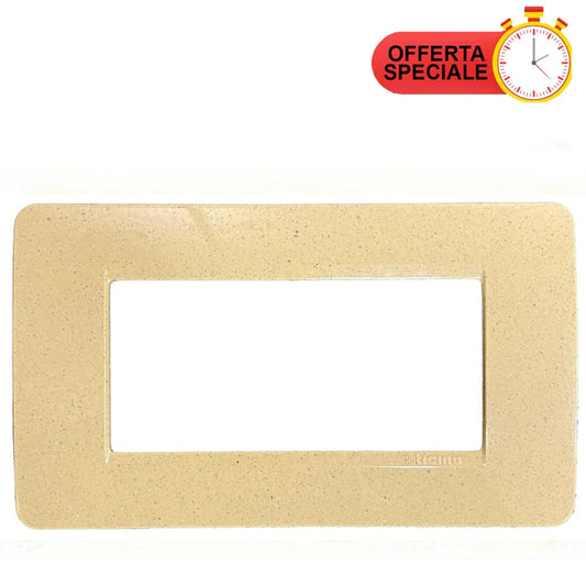 Placca BTicino Matix 4 Posti Sabbia AM4804SS - Design Elegante e Funzionalità Ottimale
