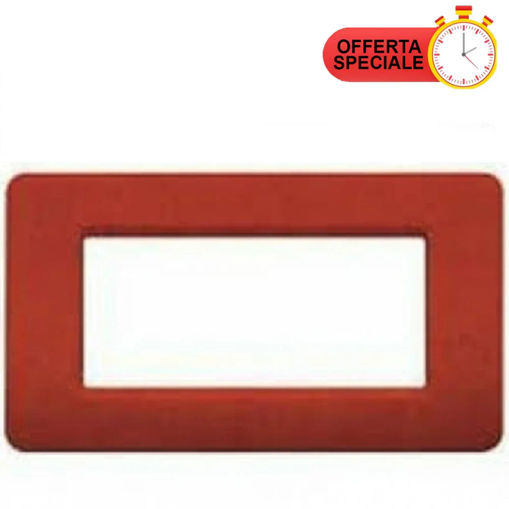 BTicino Matix Placca 4 Posti Terra AM4804ST - Design Moderno, Facile Installazione, Alta Qualità