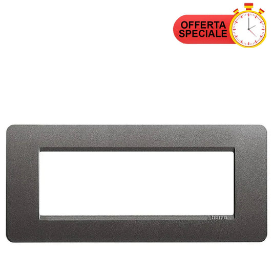 Placca BTicino Matix 6 Posti Iron AM4806LIR - Design Elegante, Facile Installazione, Finitura in Ferro