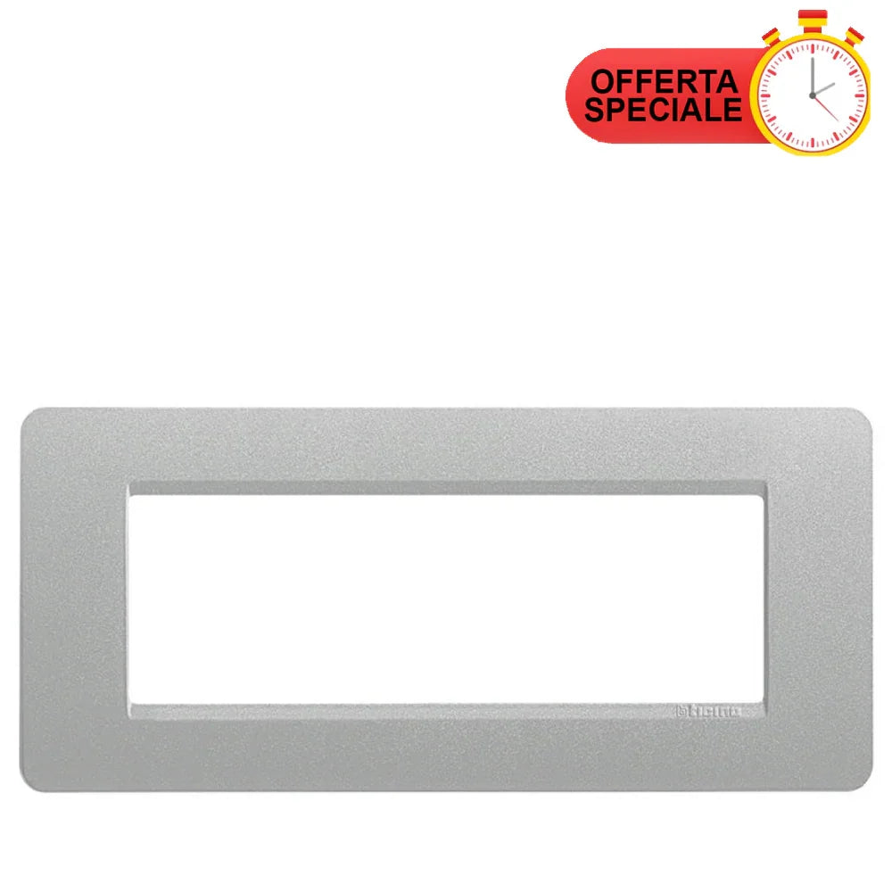 BTicino Matix Placca 6 Posti Silver AM4806LSL - Design Elegante e Alta Qualità per Ogni Ambiente