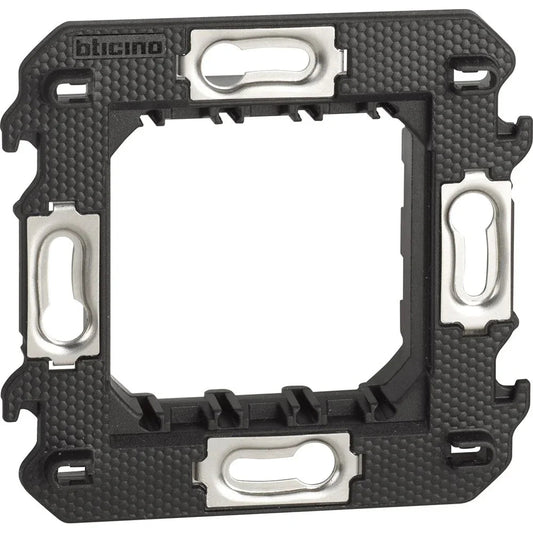 Supporto 2 Moduli BTicino Living Now K4702 - Scatola 502E, Design Compatto e Sicuro, 72x76mm
