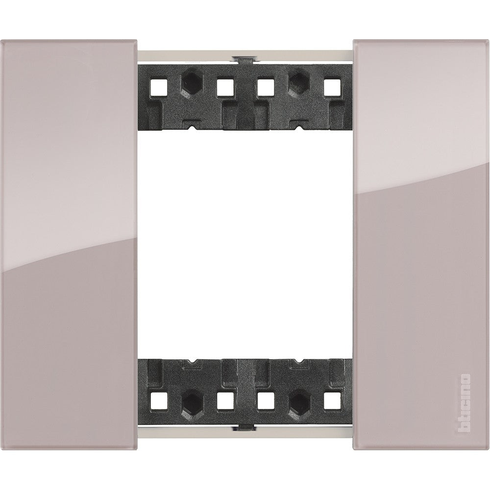 Living Now - placca 2P Notte KA4802DM, bimaterica plastica, 2 moduli, serie BTicino - 86mm x 102.5mm