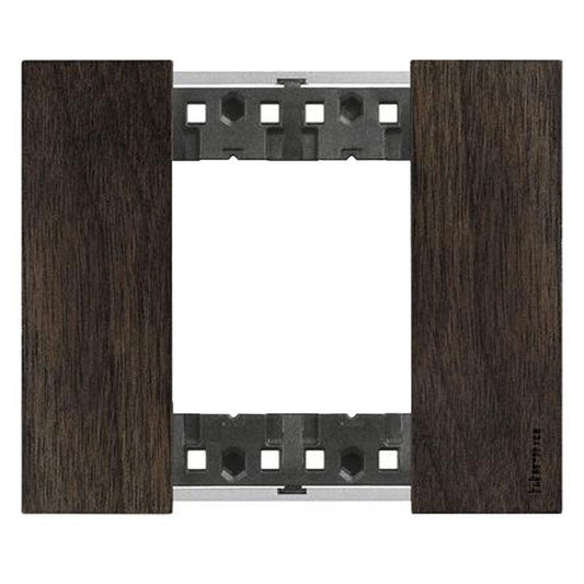 Living Now placca 2P Noce KA4802LG, plastica bimaterica, design elegante, moduli 2, dimensioni 86mm x 102.5mm, BTicino.