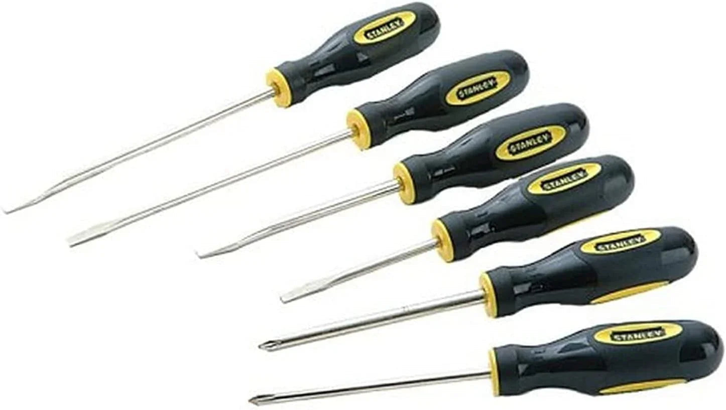 Set 6 Giraviti Stanley 0-64-458 - Ergonomici, Antiscivolo, Acciaio Resistente, Finitura Nichelata