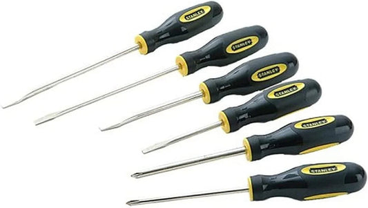 Set 6 Giraviti Stanley 0-64-458 - Ergonomici, Antiscivolo, Acciaio Resistente, Finitura Nichelata