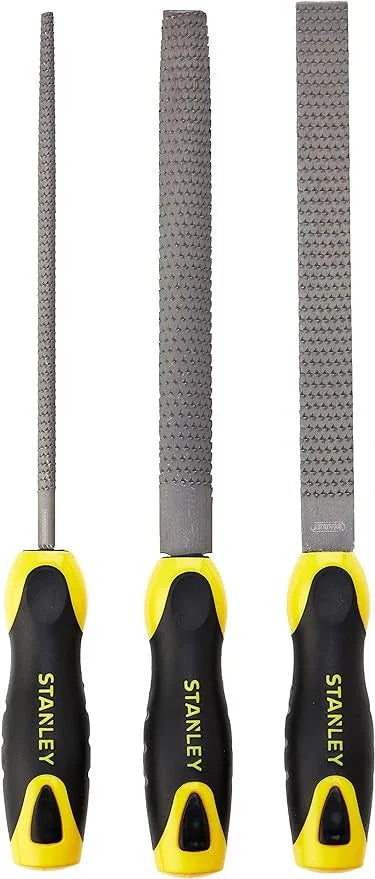 Lime RASPE 3PZ PARAL/MEZZ/TONDA - Set di Lime Professionali con Manico Bimateriale e Lama in Acciaio al Carbonio - SKU: [Inserire SKU]