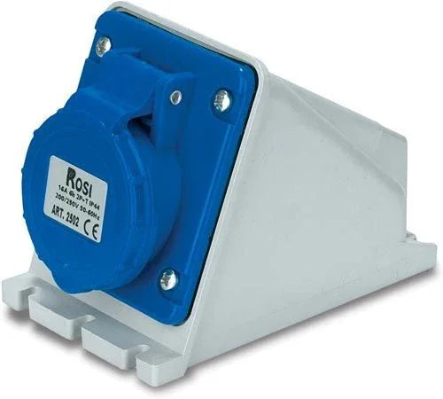 Presa Fissa Da Parete Inclinata IP44 32A 220V - SKU 2511, Alta Sicurezza e Durabilità