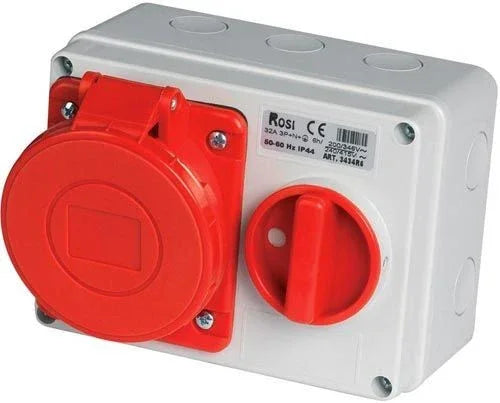 Presa Fissa Interbloccata Orizzontale Da Parete IP44 3P+E 16A - Codice Prodotto 3314R6, Resistente e Affidabile