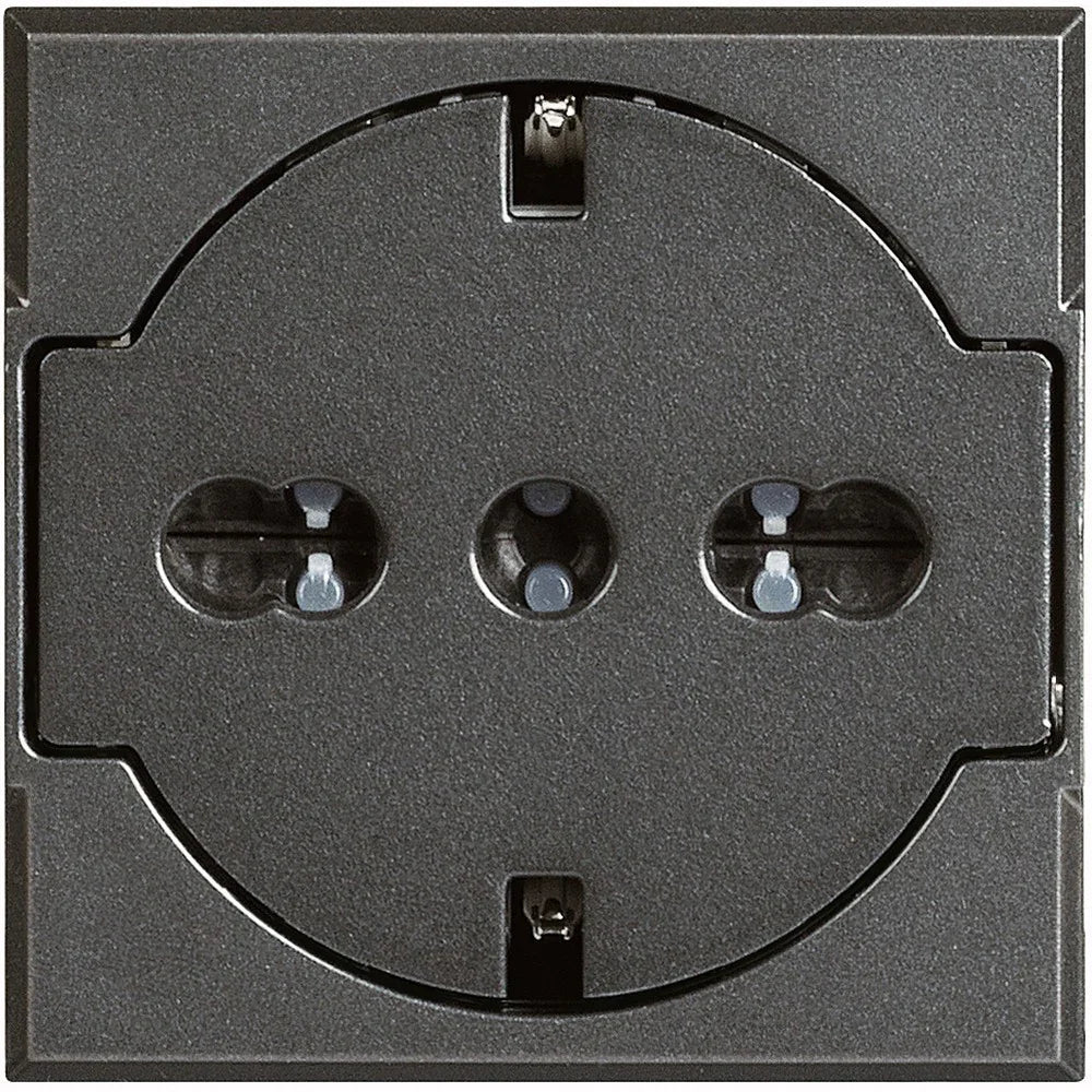 Presa Bipasso Flat BTicino Axolute 2P+T 10/16A HS4140/16F, Elegante Design Antracite, Sicurezza e Versatilità