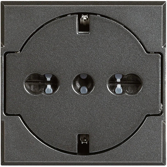 Presa Bipasso Flat BTicino Axolute 2P+T 10/16A HS4140/16F, Elegante Design Antracite, Sicurezza e Versatilità