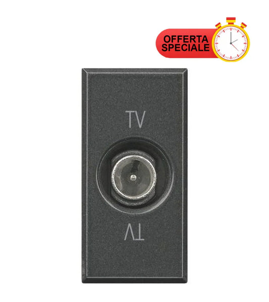 Presa TV Passante Antracite BTICINO AXOLUTE HS4202P - Design Elegante e Installazione Facile