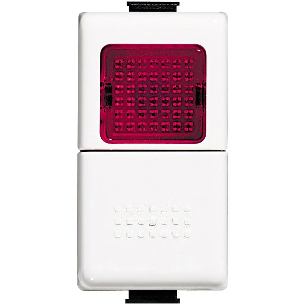 Pulsante e Portalampada BTicino AM5057R, 24V 1,5W Rosso, 1 Polo, 10A, Serie Matix