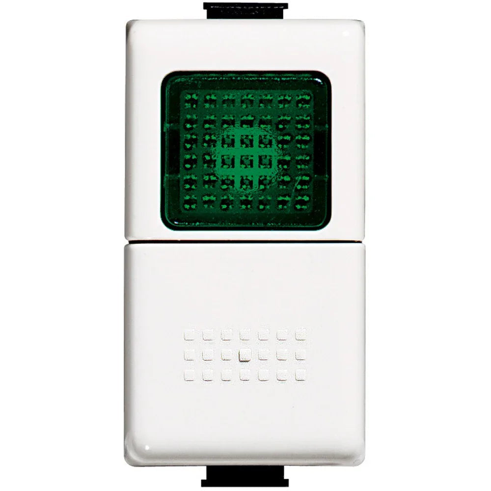 BTicino AM5057V - Pulsante e Portalampada Verde 24V 1,5W, Design Elegante, Facile Installazione