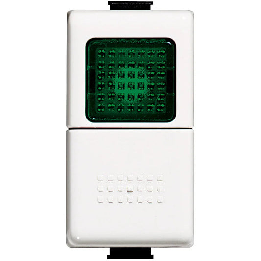 BTicino AM5057V - Pulsante e Portalampada Verde 24V 1,5W, Design Elegante, Facile Installazione