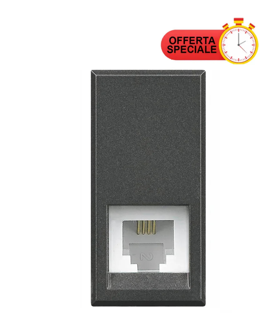 Presa Telefonica Bticino Axolute RJ11 HS4258/11N - Design Elegante Antracite, Installazione Facile, Alta Qualità