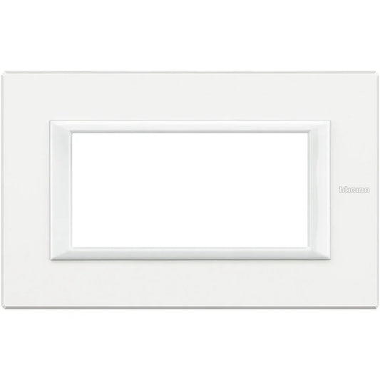 BTicino Axolute Placca 4 Moduli Bianco HA4804HD - Design Moderno e Resistente in Metallo