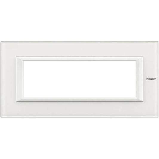 BTicino Axolute 6P Placca Vetro Bianco HA4806VBB - Elegante, Funzionale e Resistente ai Graffi