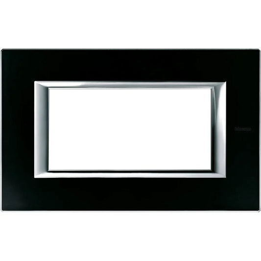 Bticino Axolute Placca 4P Vetro Nero Notte HA4804VNN - Design Elegante e Compatibile con Moduli Axolute