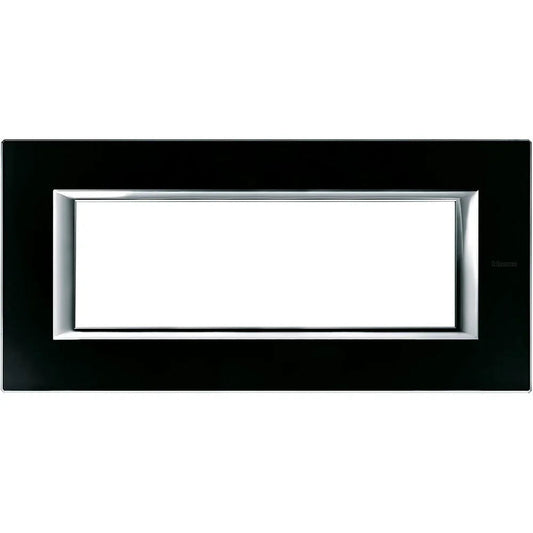 BTicino Axolute Placca 6 Moduli Vetro Nero Notte HA4806VNN - Elegante e Resistente